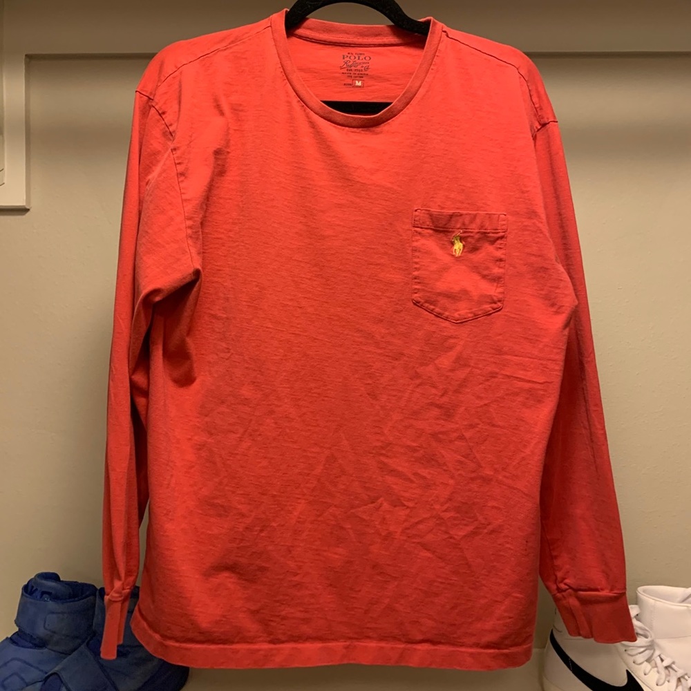Polo Long-sleeve Tee - Coral